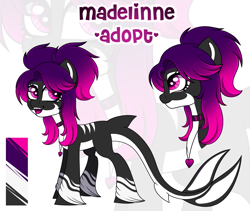 Size: 2027x1713 | Tagged: safe, artist:madelinne, imported from derpibooru, oc, oc only, orca, orca pony, original species, adoptable, countershading, simple background, solo, zoom layer