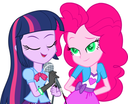 Size: 14606x11892 | Tagged: safe, artist:cartoonmasterv3, imported from derpibooru, pinkie pie, queen chrysalis, twilight sparkle, alicorn, changeling, human, equestria girls, absurd file size, absurd resolution, disguise, disguised changeling, disgusted, fake twilight, humanized, hypno eyes, hypno pie, hypnosis, hypnotized, shapeshifting, simple background, transparent background, twilight sparkle (alicorn)