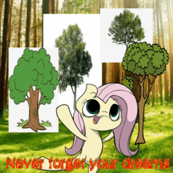 Size: 1080x1080 | Tagged: safe, artist:marshmallowhors, imported from derpibooru, fluttershy, pegasus, pony, animated, cute, female, fluttertree, i'd like to be a tree, mare, shyabetes, solo, tree