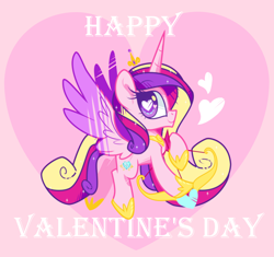 Size: 1822x1710 | Tagged: safe, artist:yokokinawa, imported from derpibooru, princess cadance, alicorn, pony, arrow, bow (weapon), chibi, female, floating heart, heart, heart eyes, holiday, mare, valentine's day, white pupils, wingding eyes