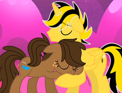 Size: 920x700 | Tagged: safe, artist:lynnthenerdkitty, artist:tersisa, imported from derpibooru, alicorn, earth pony, pony, base used, bumblebee (transformers), charlie watson, crossover, holiday, hug, romance, shipping, transformers, valentine's day