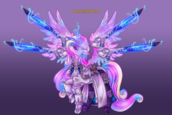 Size: 4500x3000 | Tagged: safe, artist:lianhuastardrops, imported from derpibooru, part of a set, princess cadance, alicorn, clothes, commission, cosplay, costume, crossover, fantasy class, female, final fantasy, final fantasy xiv, gradient background, magic, mare, nouliths, sage, solo, solo focus, telekinesis