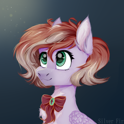 Size: 1000x1000 | Tagged: safe, artist:silverfir, imported from derpibooru, oc, pegasus, pony, bow, solo