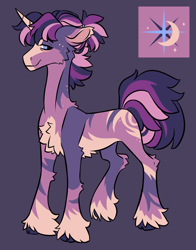 Size: 1800x2300 | Tagged: safe, artist:eeelt, imported from derpibooru, oc, oc only, pony, unicorn, cheek fluff, chest fluff, coat markings, gray background, offspring, parent:flash sentry, parent:twilight sparkle, parents:flashlight, simple background, solo, unshorn fetlocks