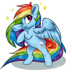 Size: 1000x1000 | Tagged: safe, artist:silverfir, imported from derpibooru, rainbow dash, pegasus, pony, chibi, female, heart, heart eyes, mare, simple background, solo, transparent background, wingding eyes