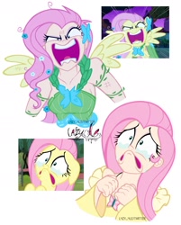 Size: 1232x1529 | Tagged: safe, artist:lazy-ale, imported from derpibooru, screencap, fluttershy, human, pegasus, pony, filli vanilli, the best night ever, clothes, crying, dress, faic, female, floppy ears, gala dress, humanized, jewelry, light skin, open mouth, scene interpretation, screencap reference, simple background, white background, you're going to love me