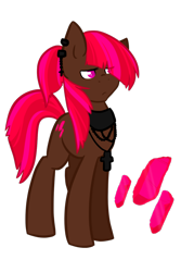 Size: 1280x1920 | Tagged: safe, artist:sinclair2013, imported from derpibooru, oc, oc only, oc:ruby shard, pony, ear piercing, female, jewelry, mare, necklace, piercing, simple background, solo, transparent background