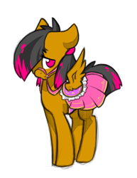 Size: 689x893 | Tagged: safe, artist:sinclair2013, imported from derpibooru, oc, oc only, oc:plume, pegasus, pony, bridle, clothes, female, mare, saddle, simple background, skirt, solo, tack, white background