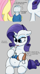 Size: 1038x1920 | Tagged: safe, artist:charlyhorse, fluttershy, rarity, human, pony, unicorn