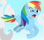 Size: 2566x2361 | Tagged: safe, artist:nonnyanon, rainbow dash, cloud, female, flying, mare