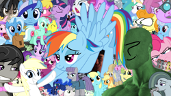 Size: 1920x1080 | Tagged: safe, edit, rainbow dash, oc, oc:anon, collage