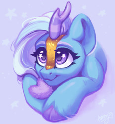 Size: 2788x3000 | Tagged: safe, artist:amishy, imported from derpibooru, trixie, kirin, cloven hooves, cute, diatrixes, eyebrows, female, high res, kirin-ified, looking up, mare, smiling, solo, species swap, starry eyes, unshorn fetlocks, wingding eyes