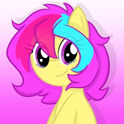 Size: 2048x2048 | Tagged: artist needed, safe, imported from derpibooru, oc, oc only, oc:cuihua, earth pony, pony, crying, cute, female, gradient background, looking at you, solo, tears of joy