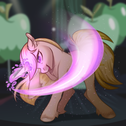 Size: 1000x1000 | Tagged: safe, artist:silverfir, imported from derpibooru, oc, oc only, pony, unicorn, female, glowing, glowing horn, horn, magic, magic aura, mare, shiny, smiling, solo