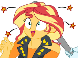 Size: 1900x1425 | Tagged: safe, artist:gmaplay, imported from derpibooru, sonata dusk, sunset shimmer, human, equestria girls, bonk, implied sonata dusk, simple background, solo, transparent background