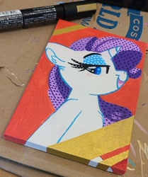 Size: 1701x2039 | Tagged: safe, artist:lbrcloud, imported from derpibooru, rarity, pony, unicorn, profile, smiling, solo, traditional art