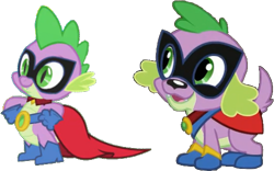 Size: 489x306 | Tagged: safe, artist:pascalmulokozi2, edit, edited screencap, imported from derpibooru, screencap, humdrum, spike, spike the regular dog, dog, dragon, equestria girls, movie magic, power ponies (episode), spoiler:eqg specials, background removed, hand on hip, not a vector, paradox, power ponies, self paradox, self ponidox, simple background, smiling, transparent background
