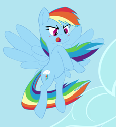 Size: 1859x2023 | Tagged: safe, artist:calmbreezes, imported from derpibooru, rainbow dash, pegasus, pony, angry, cloud, flying, sky, solo, spread wings, wings