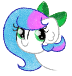 Size: 571x611 | Tagged: safe, artist:sugarcloud12, imported from derpibooru, oc, oc only, oc:sugar cloud, pony, female, hair boe, mare, simple background, solo, white background