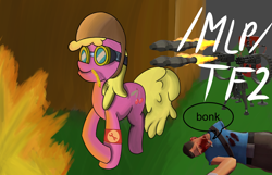 Size: 1866x1200 | Tagged: safe, artist:nonnyanon, cherry berry, /mlp/ tf2 general, sentry, team fortress 2