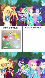 Size: 1617x2808 | Tagged: safe, imported from derpibooru, equestria girls, equestria girls series, festival filters, spoiler:eqg series (season 2), giant robot, my style vs your style, pretty cure