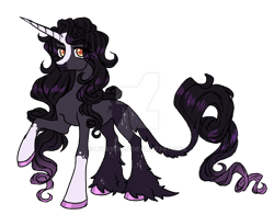 Size: 1024x803 | Tagged: safe, artist:lynesssan, imported from derpibooru, oc, oc only, oc:moonlight shadow, unicorn, deviantart watermark, female, mare, obtrusive watermark, simple background, solo, transparent background, watermark