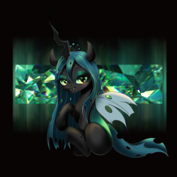 Size: 1000x1000 | Tagged: safe, artist:mdwines, imported from derpibooru, queen chrysalis, pony, fanart, female, filly, foal, solo, younger