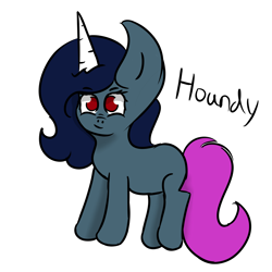 Size: 5000x5000 | Tagged: safe, artist:houndy, imported from derpibooru, oc, oc only, oc:houndy, unicorn, blank flank, cute, red eyes, simple background, simple shading, solo, white background