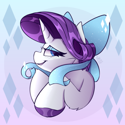 Size: 2500x2500 | Tagged: safe, artist:starcasteclipse, imported from derpibooru, rarity, pony, unicorn, abstract background, blue eyeshadow, bow, cute, cutie mark background, eyeshadow, female, hair bow, makeup, mare, open mouth, open smile, raribetes, smiling, solo, sparkles, unshorn fetlocks