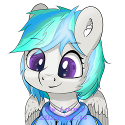 Size: 2500x2500 | Tagged: safe, artist:lancy, imported from derpibooru, oc, oc only, oc:lancy, pegasus, pony, clothes, hoodie, pegasus oc, purple eyes, simple background, smiling, solo, transparent background