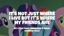 Size: 1920x1080 | Tagged: safe, edit, edited screencap, editor:quoterific, imported from derpibooru, screencap, fluttershy, rainbow dash, rarity, twilight sparkle, alicorn, pony, rainbow falls, twilight sparkle (alicorn)