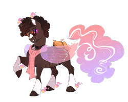 Size: 2500x2000 | Tagged: safe, artist:shady-bush, imported from derpibooru, oc, oc only, oc:felix, original species, scented pony, book, closed species, clothes, male, scarf, simple background, solo, stallion, sunglasses, transparent background