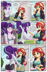 Size: 2443x3778 | Tagged: safe, artist:awalex, artist:mlp-cam, imported from derpibooru, starlight glimmer, sunset shimmer, human, comic:equestria girls curse and madness, equestria girls, breasts, busty starlight glimmer, busty sunset shimmer, cleavage, comic, dialogue, duo, portal, speech bubble