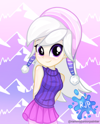 Size: 2015x2490 | Tagged: safe, artist:rjp.rammy, imported from derpibooru, oc, oc:katrina kraussel, human, equestria girls, clothes, cute, female, ocbetes, skirt, sleeveless turtleneck, solo