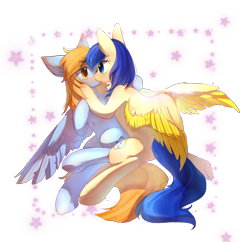 Size: 4118x3986 | Tagged: artist needed, safe, imported from derpibooru, oc, oc only, oc:yun fluttershy, pegasus, couple, female, lesbian, mare, pegasus oc, shipping, simple background, transparent background