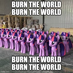 Size: 500x500 | Tagged: safe, imported from derpibooru, twilight sparkle, alicorn, army, craft, irl, meme, multeity, photo, sculpture, self paradox, self ponidox, some mares just want to watch the world burn, sparkle sparkle sparkle, statue, this will end in war, twilight sparkle (alicorn)