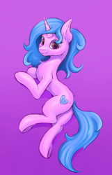 Size: 1280x1993 | Tagged: safe, artist:foxpit, imported from derpibooru, izzy moonbow, pony, unicorn, female, g5, gradient background, izz, looking at you, mare, smiling, smiling at you, solo