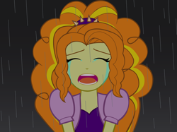 Size: 1136x848 | Tagged: safe, artist:hakdurbin, imported from derpibooru, adagio dazzle, human, equestria girls, crying, female, rain, solo