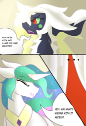 Size: 1100x1600 | Tagged: safe, artist:featherystorm, imported from derpibooru, princess celestia, arceus, 2016, crossover, crossover shipping, mythical pokémon, old art, pokémon, shipping