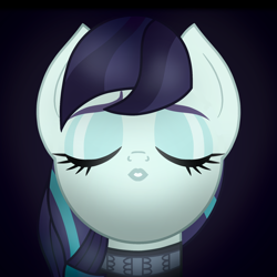 Size: 1900x1900 | Tagged: safe, artist:angryprogrockbrony, derpibooru exclusive, imported from derpibooru, coloratura, earth pony, pony, eyes closed, female, imminent kissing, kissing, kissy face, mare, offscreen character, pov, redraw, remake, solo