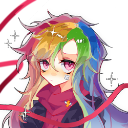 Size: 1080x1080 | Tagged: safe, artist:翅膀63, imported from derpibooru, rainbow dash, human, humanized, solo