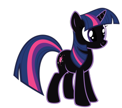 Size: 10000x8887 | Tagged: safe, artist:gratlofatic, edit, imported from twibooru, vector edit, twilight sparkle, pony, unicorn, absurd resolution, black repaint, featured image, female, funko, image, mare, png, recolor, simple background, solo, toy, transparent background, twibooru exclusive, unicorn twilight, vector