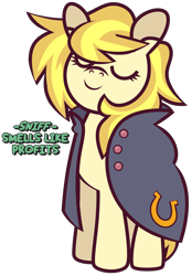 Size: 3294x4734 | Tagged: safe, artist:threetwotwo32232, imported from derpibooru, oc, oc only, earth pony, pony, cloak, clothes, eyes closed, female, mare, simple background, smiling, solo, transparent background