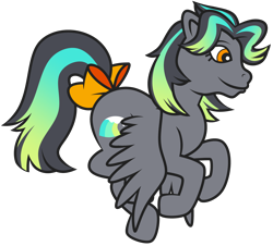Size: 4192x3784 | Tagged: safe, artist:threetwotwo32232, imported from derpibooru, oc, oc:cool time, pegasus, pony, bow, female, g1, mare, simple background, solo, tail, tail bow, transparent background