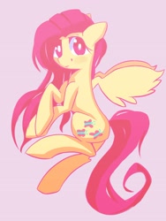 Size: 2480x3293 | Tagged: safe, artist:solid shrimp, imported from derpibooru, fluttershy, pegasus, pony, blushing, female, flying, high res, limited palette, looking at you, mare, simple background, smiling, smiling at you, solo, spread wings, wings