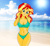 Size: 3448x3168 | Tagged: safe, artist:aboimages03, imported from derpibooru, sunset shimmer, human, equestria girls, beach, beautiful, belly button, bikini, breasts, busty sunset shimmer, cleavage, clothes, cute, female, green bikini, legs together, ocean, shimmerbetes, solo, swimsuit, swimsuit sunset shimmer, water