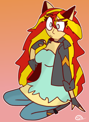 Size: 2800x3850 | Tagged: safe, artist:waterwitch222, imported from derpibooru, sunset shimmer, human, equestria girls, cat ears, female, solo