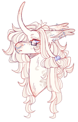 Size: 1760x2733 | Tagged: safe, artist:sleepy-nova, imported from derpibooru, oc, oc only, oc:ivory moon, pony, unicorn, bust, curved horn, female, glasses, horn, mare, portrait, simple background, solo, transparent background