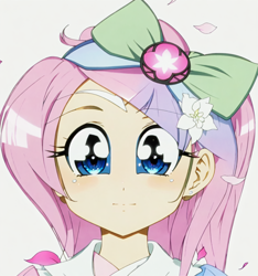 Size: 960x1024 | Tagged: safe, editor:luckreza8, imported from derpibooru, fluttershy, human, equestria girls, :i, ai content, ai generated, anime, female, generator:imgcreator, solo