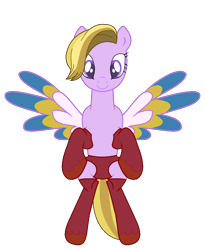 Size: 849x1036 | Tagged: safe, alternate version, artist:westrail642fan, imported from derpibooru, pegasus, pony, bipedal, clothes, colored wings, dazzle feather, g5, panties, red panties, red socks, see-through, simple background, socks, solo, spread wings, transparent background, underwear, unshorn fetlocks, westrail642fan's cadance template, wings